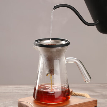 Hero星云手冲咖啡壶咖啡滤杯玻璃分享壶家用滴漏式不锈钢咖啡滤网