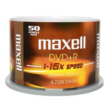 麦克赛尔(Maxell)DVD+R光盘 刻录盘 光碟 空白光盘 16速4.7G台产 办公系列 黄纹黑尊桶装50片 麦克赛尔(Maxell)DVD+R光盘 刻录盘 光碟 空白光盘 16速4.7G台产 办公系列 黄纹黑尊桶装50片