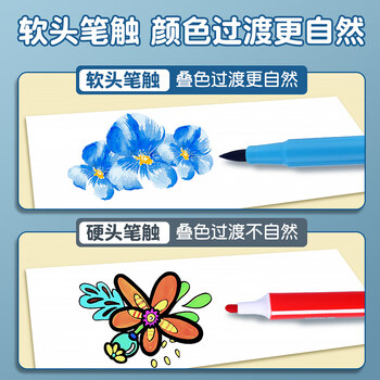 晨光（M&G）软头水彩笔18色ACP92168幼儿园儿童画画笔3件套小学生美术专用涂鸦笔安全可水洗细杆彩笔水彩笔