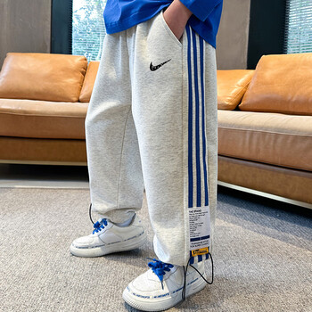 耐克顿男童裤子春秋款儿童男孩秋装卫裤大童休闲运动裤秋季长裤潮灰色