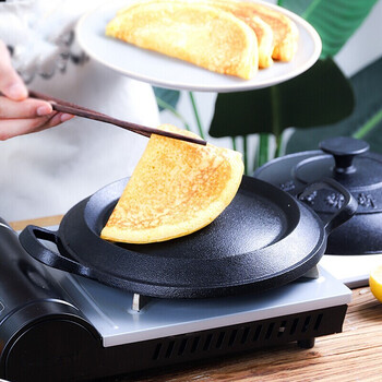 创京懿选铸铁粗粮饼折锅鏊子加厚煎饼锅烙饼锅煎饼鏊子耨耨烙糕摊黄子