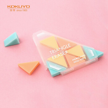 国誉(KOKUYO)角角乐橡皮擦学生高考三角形铅笔橡皮 4盒黄色 WSG-ERCF1Y