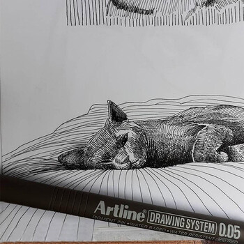 【开学必备】旗牌（Shachihata）Artline 超细勾线笔 防水绘图笔 漫画/设计/动漫专用 0.1mm 黑色 EK-231