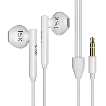 iSK NX500高品质平头塞监听耳机 半入耳式礼物耳塞 手机电脑声卡K歌主播直播唱歌录音监听耳返 黑色