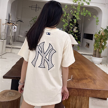 ny-nyc印花短袖刺绣男女背后ny圆领半袖宽松大标夏季满标老花情侣款t