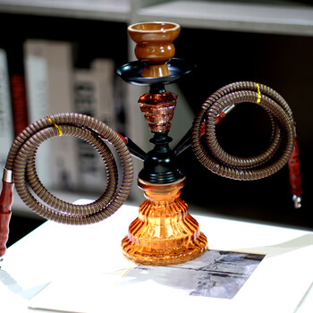 水烟全套家用酒吧ktv经典阿拉伯水烟shisha商用酒馆小号玻璃 双管小