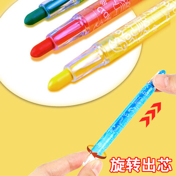 乐普升（LPS）儿童旋转蜡笔不脏手小学生开学用品美术丝滑油画棒12色幼儿园宝宝生日礼物彩绘旋彩棒  L3007 