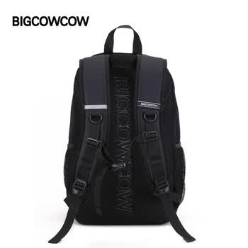 BIGCOWCOW双肩包男大容量防泼水旅行背包高中大学生书包 绿色 生日礼物