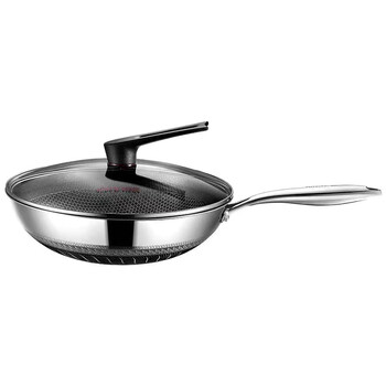 花后不粘锅 花后不粘锅316不锈钢双面炒菜锅家用德国工艺网红厨具店花