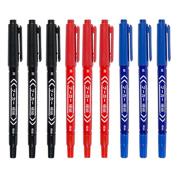 小双头油性记号笔不掉色勾线笔速干防水快递笔物流专用大头笔25支赠25