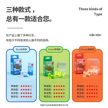 得力(deli)防噪音睡眠耳塞 隔音耳塞 工作学习睡觉防呼噜声 5对 升级睡眠款 黄色19756