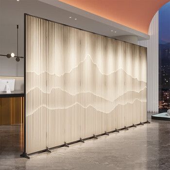 狄戎移动遮挡折叠不透屏风隔断 油画布(碳晶木) 6m*2m