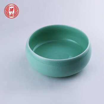 【全网低价，真便宜直播间】一得阁笔洗文房四宝景德镇青瓷多功能水碟珍品仿古汝窑笔洗国画书法豆青盛墨汁用墨盒陶瓷墨池笔搁墨海笔洗