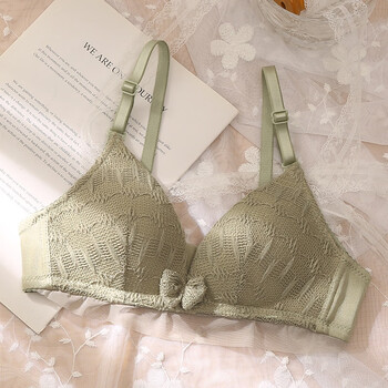 文胸舒适内衣女小胸聚拢蕾丝少女学生套装上托调整型无钢圈文胸罩w