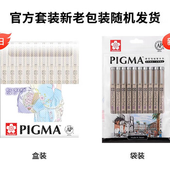 樱花（SAKURA）PIGMA笔酷马进口针管笔勾线笔中性笔签字笔绘图笔水笔礼物十支组合套装 XSDK-10P