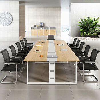 遇造会议桌长桌简约现代办公会议桌椅组合培训洽谈桌 4.0米会议桌