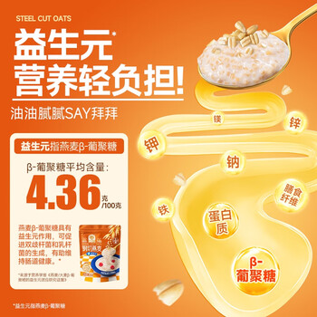 穗格氏澳洲进口钢切燕麦600g 无添加蔗糖谷物代餐营养早餐麦片膳食纤维