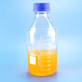 冰禹 BY-2464 蓝盖试剂瓶透明 丝口玻璃瓶 螺纹口带刻度 1000ml