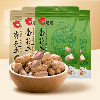洽洽香花生408g大包装带壳蒜香五香味下酒菜休闲坚果炒货零食特产 蒜