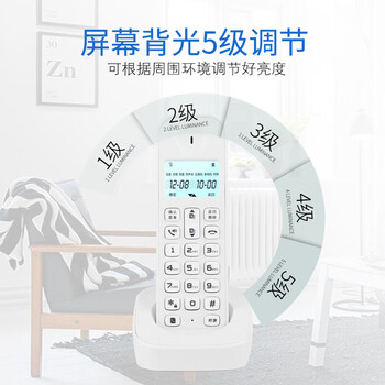 飞利浦（PHILIPS）数字无绳电话机 无线座机 子母机 办公家用 信号覆盖广 屏幕白色背光 DCTG167一拖二白色