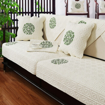 索菲娜 新中式沙发垫全棉沙发坐垫四季沙发垫子可定制 y招财树-米白 一片70*70cm