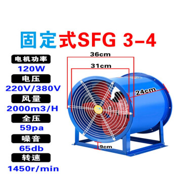 sf型軸流風機380v220v工業廠房通風排風強力風機管道換氣扇排氣扇固定