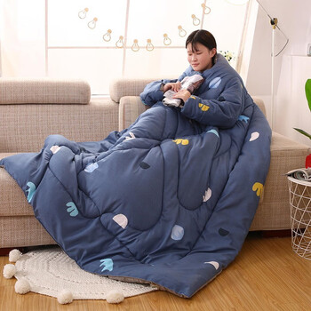 冬天棉被单人可穿懒人被子带袖子冬季加厚保暖被芯儿童防踢被睡衣被