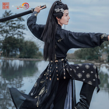 【剑网3X如梦霓裳】【谪仙】汉服唐制圆领袍两件中长秋季款日常 谪仙·远怀-黑金色.两件现货 165【图片 价格 品牌 报价】-京东