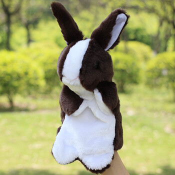 小兔子手偶 娃娃的玩具早教儿童动物手偶玩具毛绒手套玩偶小白兔 卡卡