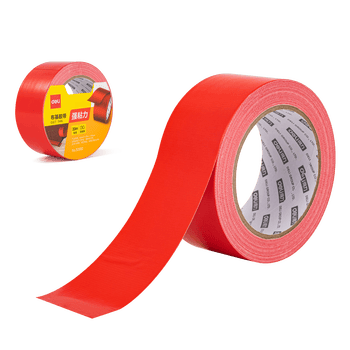 得力（deli）强力布基胶带 防台风高粘性耐磨防水胶带 48mm*20m*230μm 地毯固定管道修补密封 红色1卷 52002