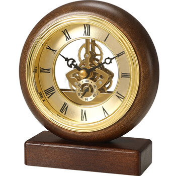 实木台式座钟客厅家用桌面钟表摆件复古中国风摆钟时钟新中式台钟