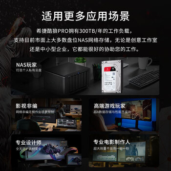 希捷（SEAGATE）NAS硬盘 6TB 私有云 256MB CMR垂直 静音低耗 机械硬盘 希捷酷狼Pro 数据恢复服务 ST6000NT001