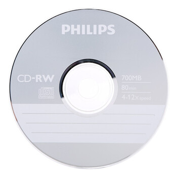 飞利浦（PHILIPS） CD-RW  可擦写空白刻录光盘光碟 可重复刻录 10片装刻录盘700M