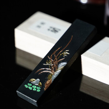 一得阁油烟墨块一两文房四宝漆烟墨锭手工磨墨汁研墨砚台专用墨毛笔书法国画墨汁学生初学者兰草墨块