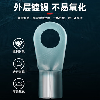 安达通 RNB紫铜裸端子 O型冷压国标加厚铜焊接圆形接线端子 国标RNB2-6(100只) 安达通 RNB紫铜裸端子 O型冷压国标加厚铜焊接圆形接线端子 国标RNB2-6(100只)