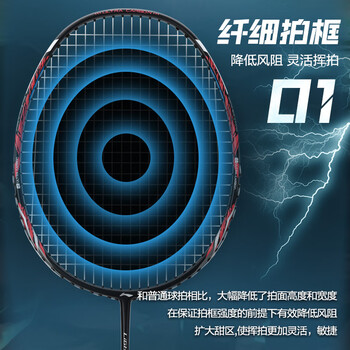 李宁（LI-NING）羽毛球拍单拍“要你命”2000全碳素比赛训练AYPR010黑红4U 已穿线