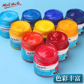 蒙玛特(MontMarte)丙烯颜料36色100ml丙烯画颜笔画布本刮刀调色盘勾线笔工具箱VSXBX36S100ML002美育工具