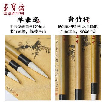 荣宝斋 毛笔 经典白云书法练字大中小楷 文房四宝国画字帖临摹成人初学者学生入门 传统白云-小