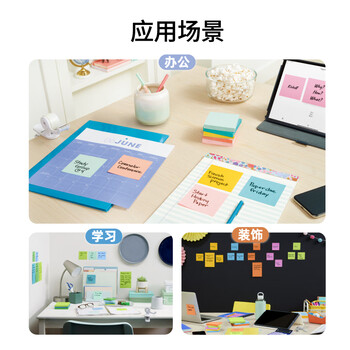3M便利贴 报事贴/便条纸/便签纸/便签本 办公用品 学习文具 玩趣系列花卉奇境 5色经典 654-5AU R9