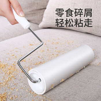 美丽雅粘毛器滚筒替换头粘宠物粘毛尘纸毛除毛器套装16cm2卷纸共120撕