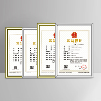 金隆兴 营业执照副本框A4相框挂墙仿铝合金画框装裱保护套工商卫生许可证书荣誉证书奖状框框架银色BB-A4