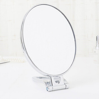 镜30倍去黑头双面可放大毛孔的镜子20倍高清便携 经典款银色椭圆形