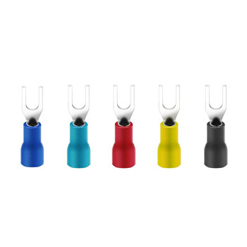 安达通 U型绝缘端子 冷压端子叉形U型Y型预绝缘接线端子SV端子SV1.25-4(0.5-1.5平方)铜鼻子1000个装红色