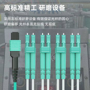 广昌兴(G.C.X) OM4万兆多模光纤跳线MPO-LC 8芯4对母头分支集束光纤兼容100/200/400G光模块收发器连接线3米
