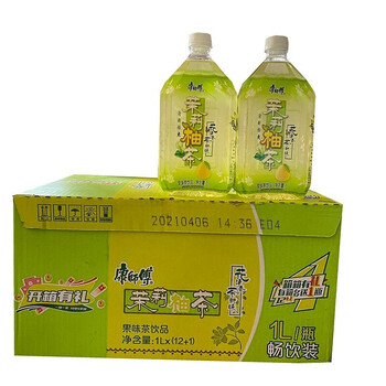 康师傅茉莉柚子茶1.l*12.瓶饮料1000m.l大.瓶装饮品 茉莉柚子茶1.