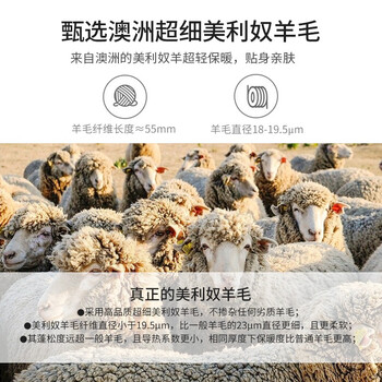 D&M美利奴羊毛保暖护膝加厚中老年寒腿关节炎秋冬加长护腿男女一只