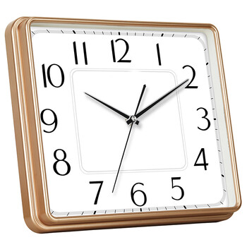 金鼓玉鞍挂钟客厅钟表方形简约时钟居家办公挂表电子石英钟装饰摆件