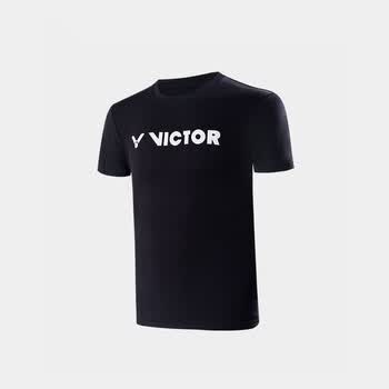 VICTOR威克多胜利羽毛球服男款训练服快干透气T恤T-40050 黑色 L