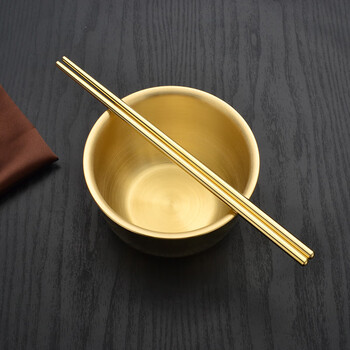 铜碗筷三件套铜碗筷套装 铜餐具三件套铜勺子家用吃饭加厚手工新中式