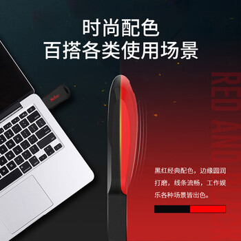 朗科（Netac）64GB USB2.0 U盘U196 黑旋风车载电脑两用闪存盘 黑红色小巧迷你加密U盘